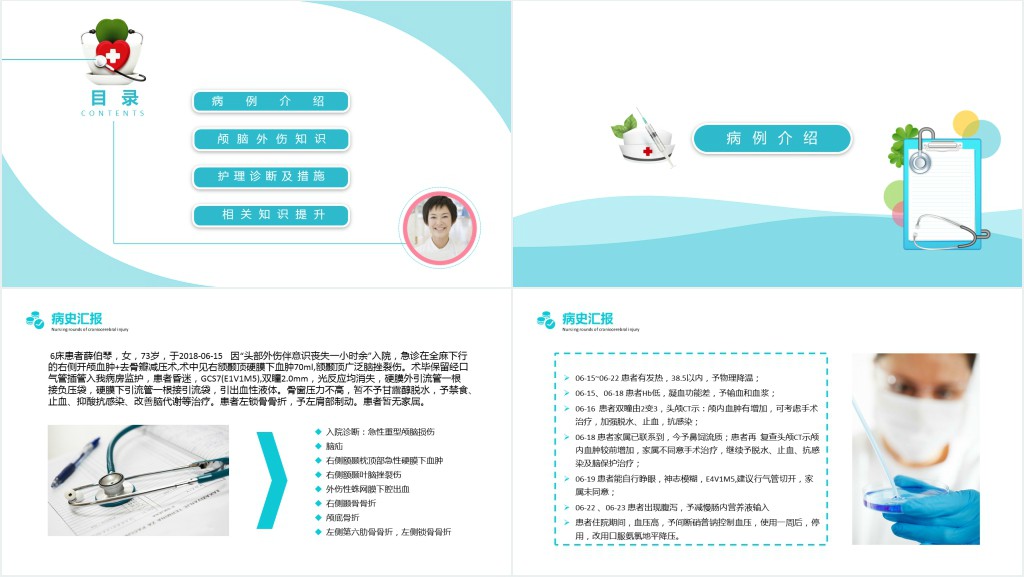 颅脑外伤护理查房PPT模板 颅脑外伤护理查房PPT模板