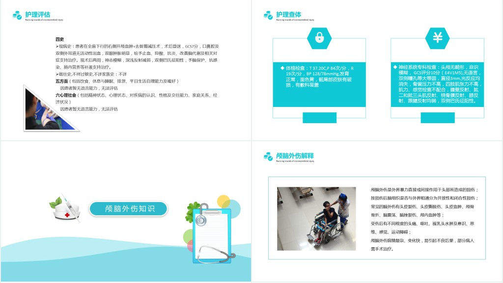 颅脑外伤护理查房PPT模板 颅脑外伤护理查房PPT模板