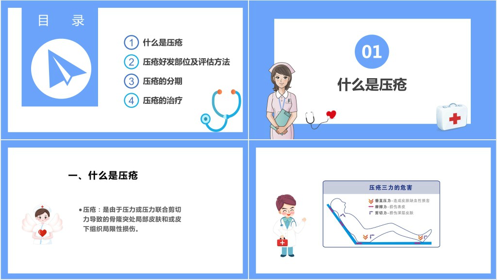 压疮病人护理查房PPT模板 压疮病人护理查房PPT模板