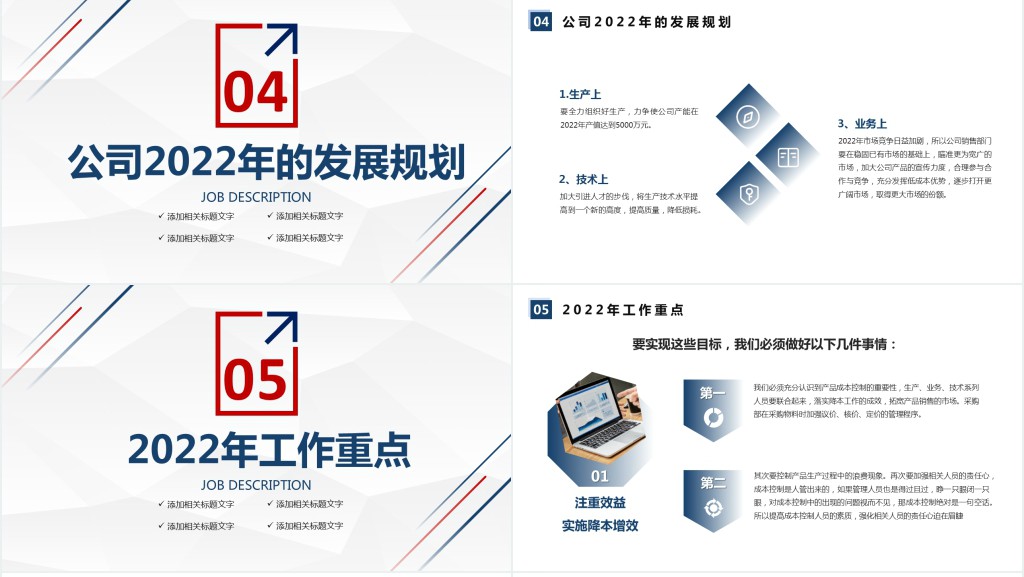 总经理年度工作总结PPT简洁商务风部门经理年终工作汇报新年工作计划模板下载