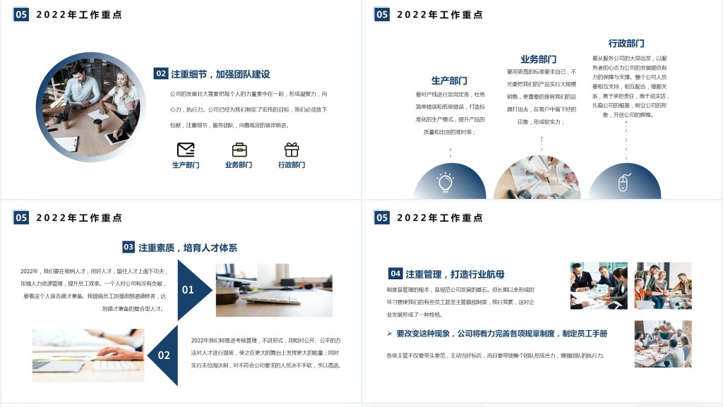 总经理年度工作总结PPT简洁商务风部门经理年终工作汇报新年工作计划模板下载