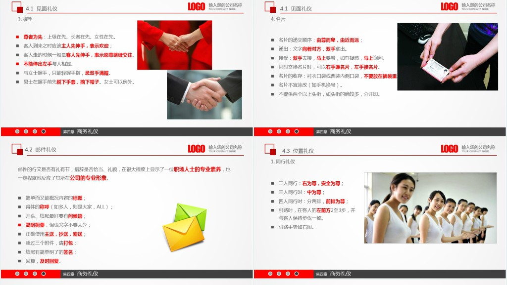 商务礼仪新员工入职第一天PPT模板 商务礼仪新员工入职第一天PPT模板
