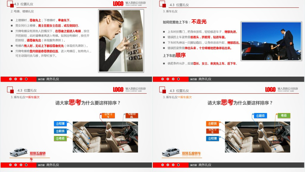 商务礼仪新员工入职第一天PPT模板 商务礼仪新员工入职第一天PPT模板
