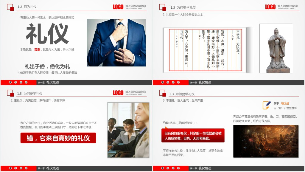 商务礼仪新员工入职第一天PPT模板 商务礼仪新员工入职第一天PPT模板