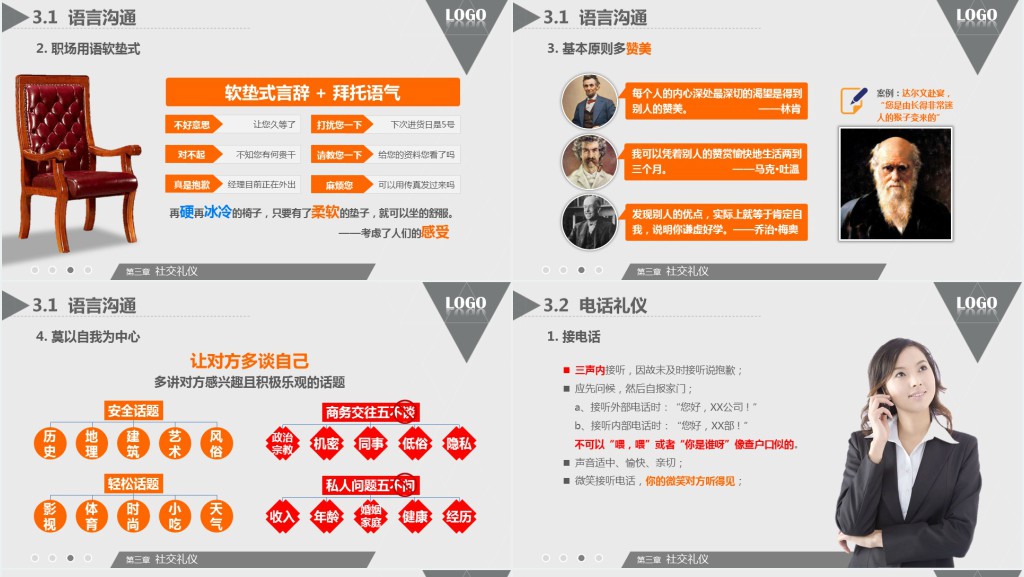 新人入职商务礼仪培训PPT模板 新人入职商务礼仪培训PPT模板