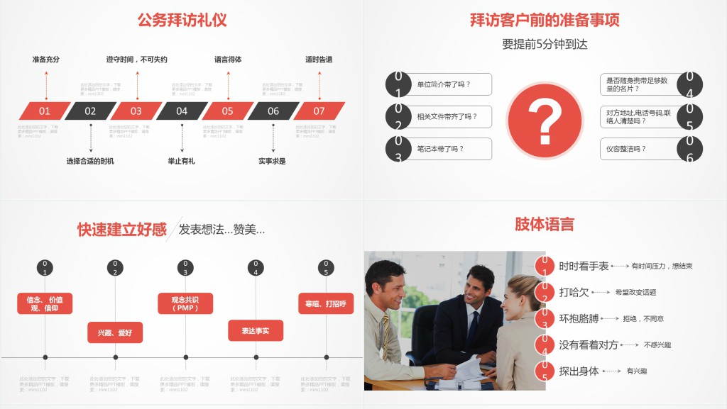 员工新人入职商务礼仪PPT模板 员工新人入职商务礼仪PPT模板