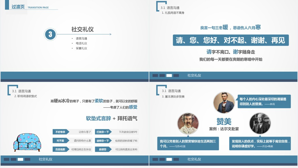 员工入职商务礼仪培训PPT模板 员工入职商务礼仪培训PPT模板