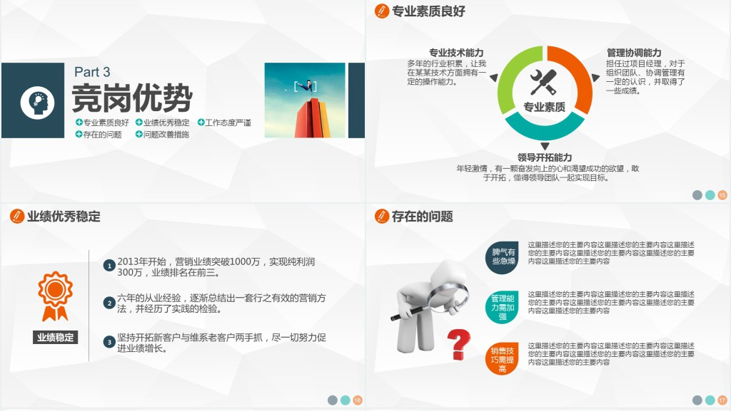求职竞聘岗位竞选竞聘报告动态PPT 简约风格职场