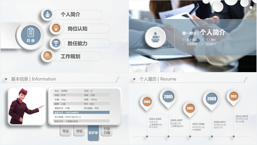 科灰完整时尚岗位竞聘岗位竞选PPT模板