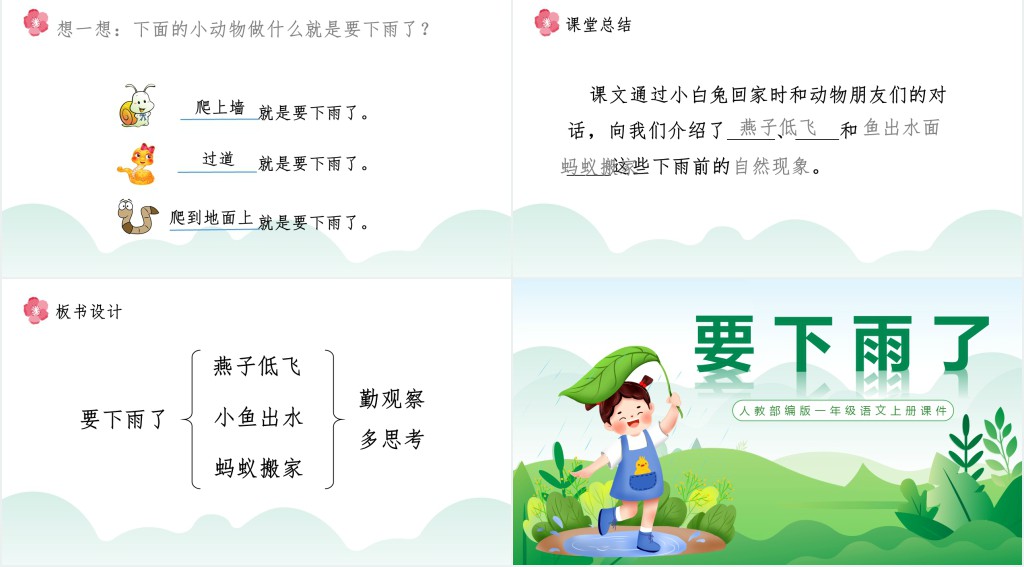 人教版小学一年级语文下册要下雨了PPT课件 人教版小学一年级语文下册要下雨了PPT课件