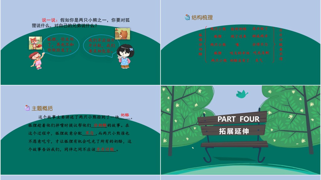 部编人教版小学二年级语文上册狐狸分奶酪PPT课件 部编人教版小学二年级语文上册狐狸分奶酪PPT课件