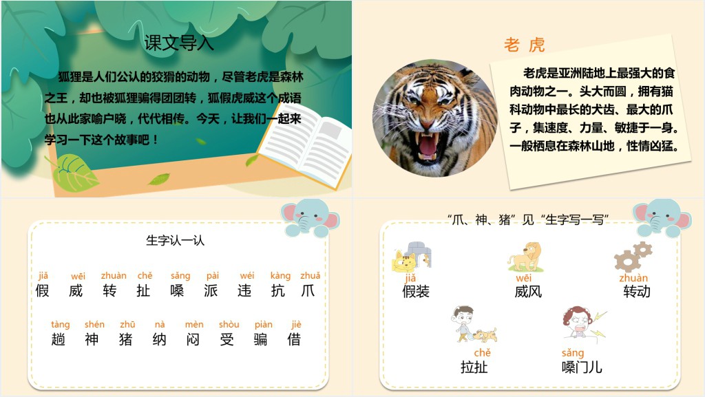 部编人教版小学二年级语文上册狐假虎威PPT课件 部编人教版小学二年级语文上册狐假虎威PPT课件