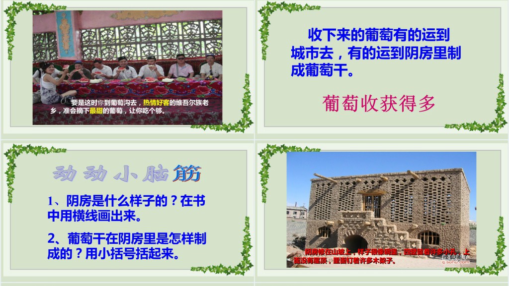 部编人教版小学二年级语文上册葡萄沟PPT课件 部编人教版小学二年级语文上册葡萄沟PPT课件
