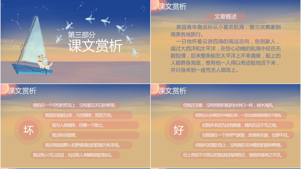 人教版小学六年级语文鲁宾逊漂流记PPT课件