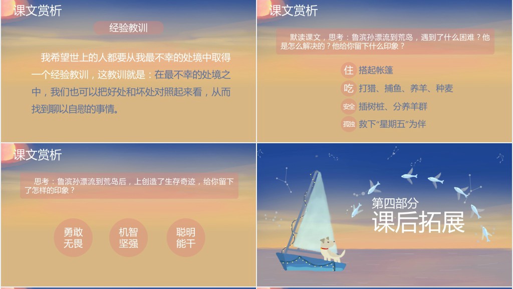 人教版小学六年级语文鲁宾逊漂流记PPT课件