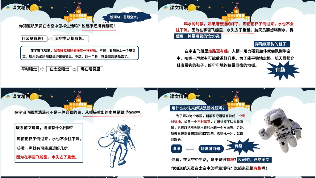 部编人教版小学二年级语文下册太空生活趣事多PPT课件 部编人教版小学二年级语文下册太空生活趣事多PPT课件