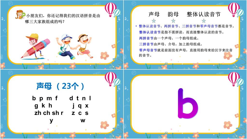 小学一年级汉语拼音总复习PPT课件 小学一年级汉语拼音总复习PPT课件