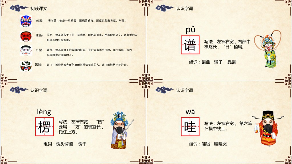 小学五年级语文唱脸谱PPT课件 小学五年级语文唱脸谱PPT课件