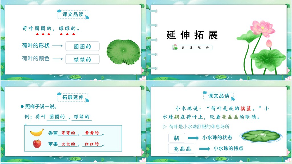 部编人教版小学一年级语文下册荷叶圆圆PPT课件 部编人教版小学一年级语文下册荷叶圆圆PPT课件