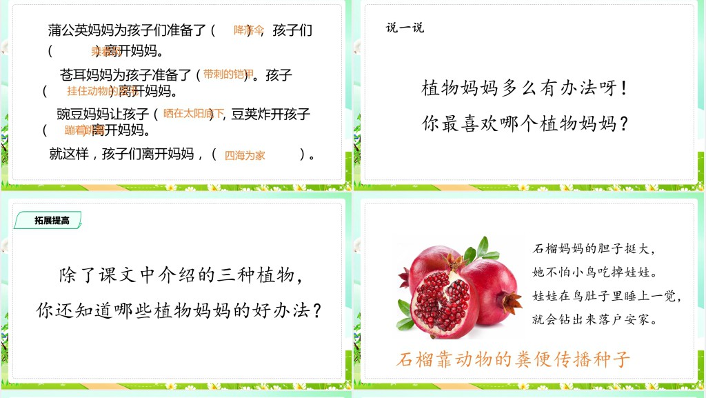 人教版小学二年级语文上册植物妈妈有办法教学教案PPT课件 人教版小学二年级语文上册植物妈妈有办法教学教案PPT课件