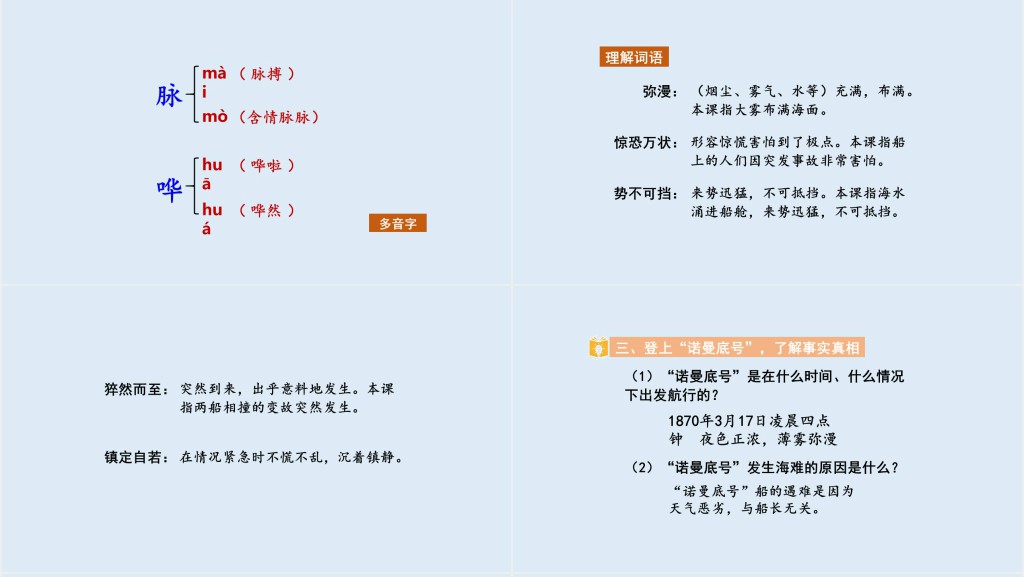 部编人教版小学四年级语文下册“诺曼底”号遇难记PPT课件 部编人教版小学四年级语文下册“诺曼底”号遇难记PPT课件