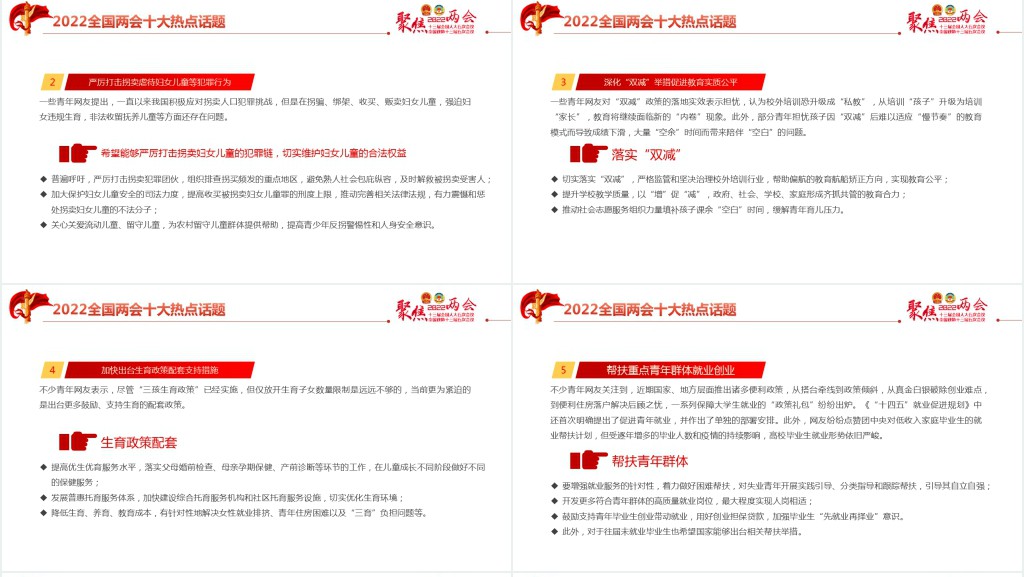 聚焦年全国两会新征程传递哪些发展新信号PPT红色精美学习两会专题课件