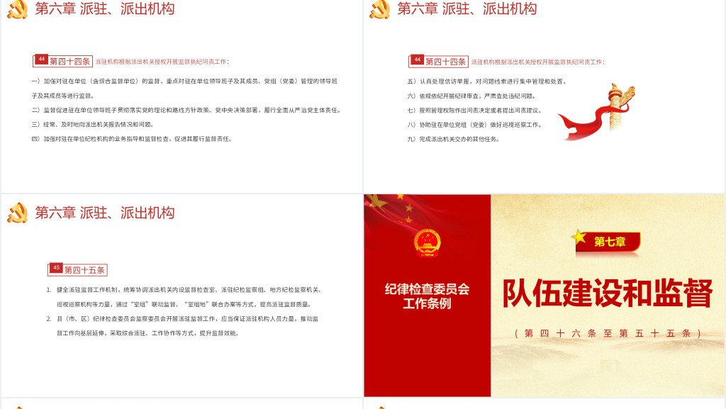 中国共产党纪律检查委员会工作条例PPT党课 中国共产党纪律检查委员会工作条例PPT党课