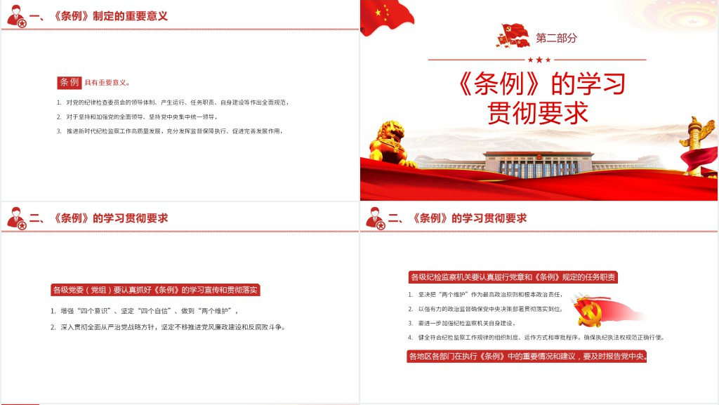 中国共产党纪律检查委员会工作条例PPT党课 中国共产党纪律检查委员会工作条例PPT党课