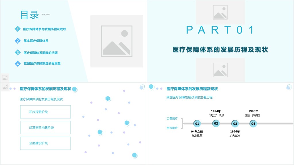 中国医疗保障PPT商务清新医疗类通用PPT