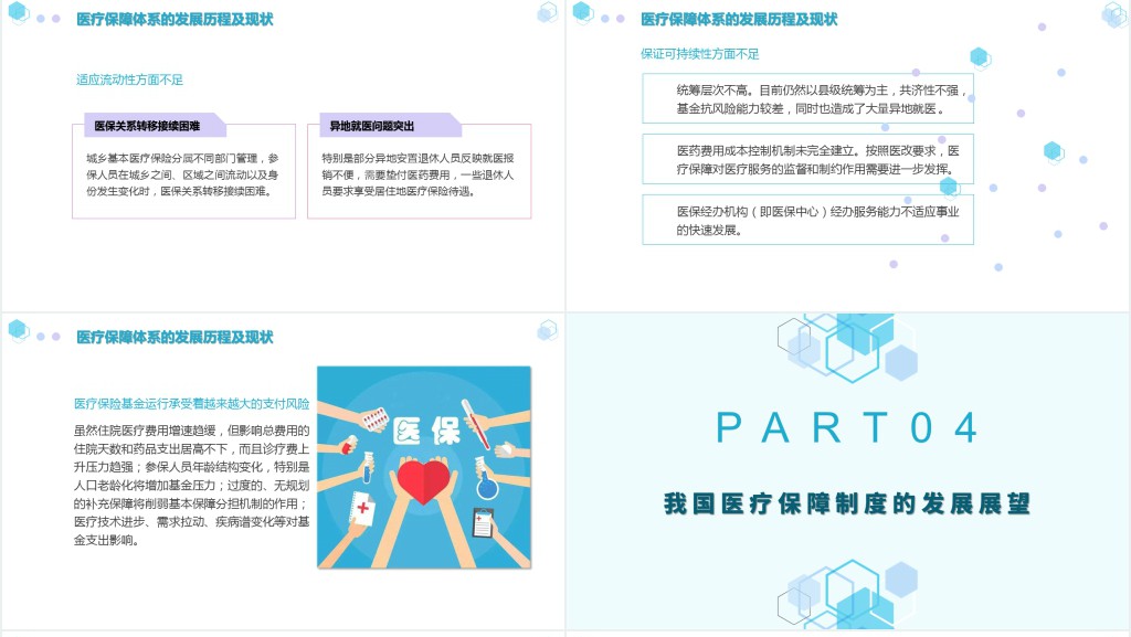中国医疗保障PPT商务清新医疗类通用PPT