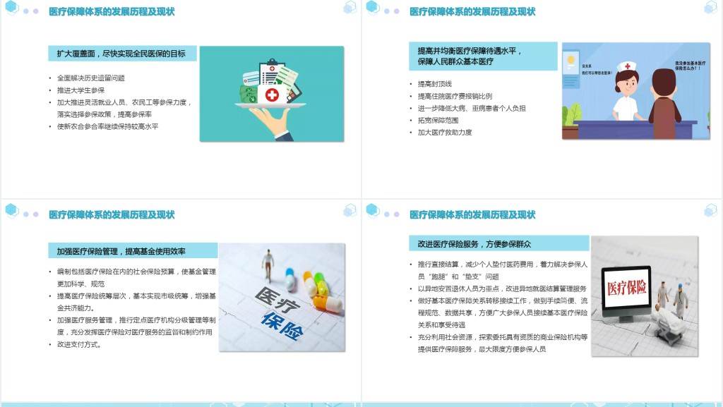 中国医疗保障PPT商务清新医疗类通用PPT