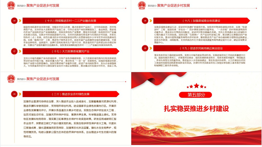 全面推进乡村振兴重点工作的意见PPT党课