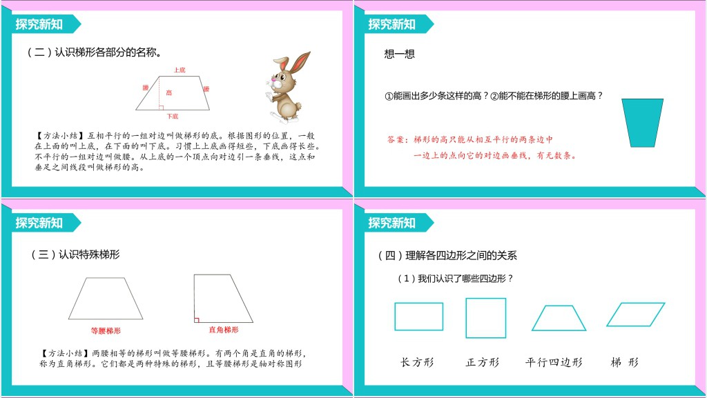 部编版四年级上册数学梯形的认识PPT课件 部编版四年级上册数学梯形的认识PPT课件