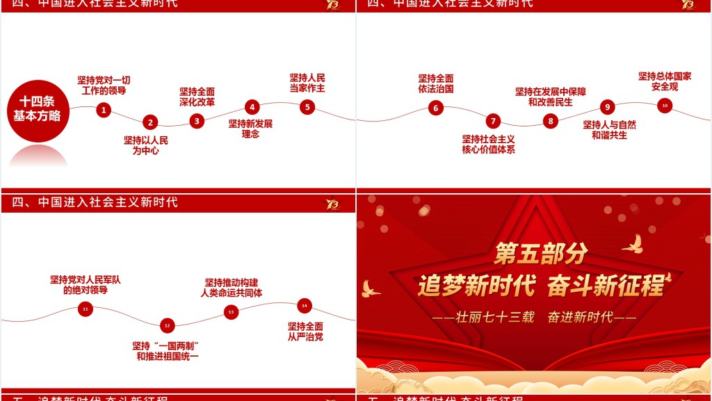 壮丽73载奋进新时代PPT党课 壮丽73载奋进新时代PPT党课