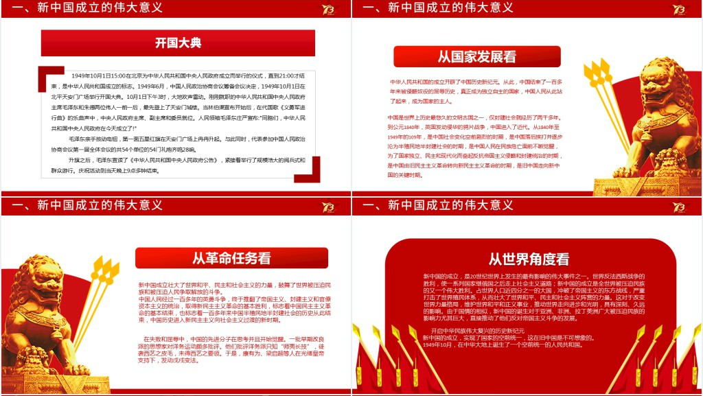 壮丽73载奋进新时代PPT党课 壮丽73载奋进新时代PPT党课