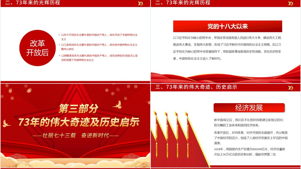 壮丽73载奋进新时代PPT党课 壮丽73载奋进新时代PPT党课