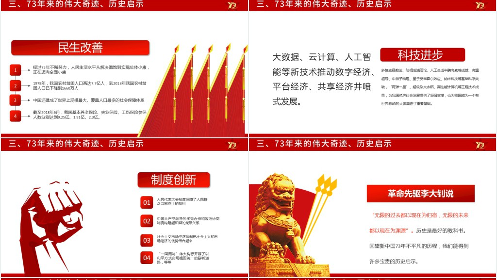 壮丽73载奋进新时代PPT党课 壮丽73载奋进新时代PPT党课