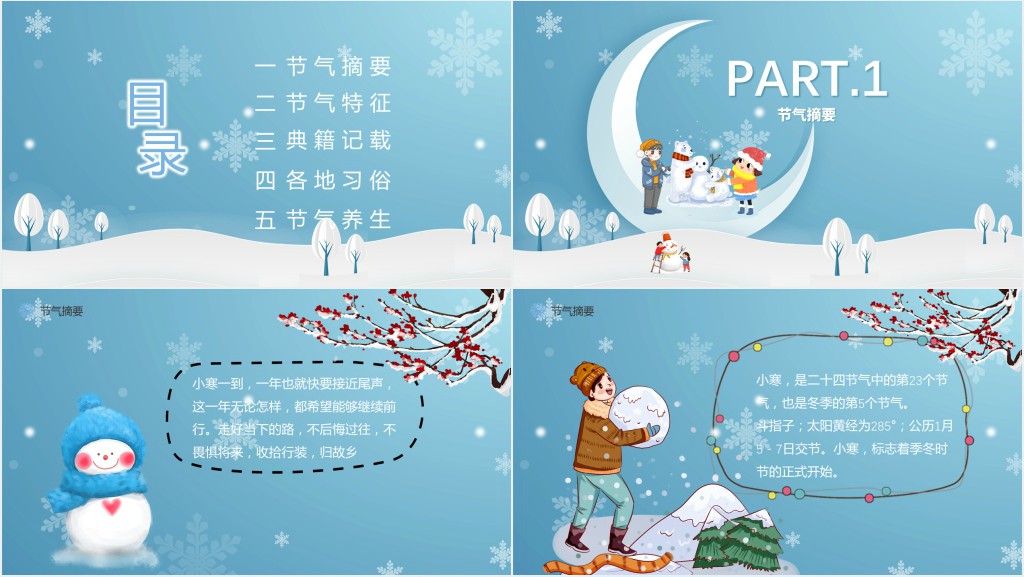 小寒节气相关习俗PPT模板