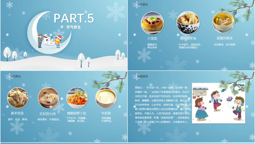 小寒节气相关习俗PPT模板