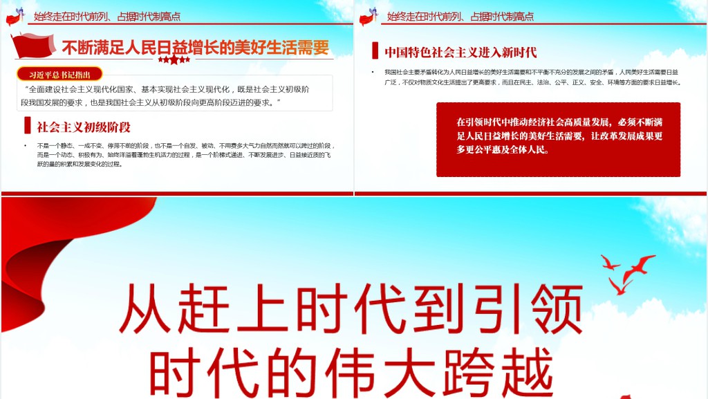 从赶上时代到引领时代的伟大跨越PPT党课 从赶上时代到引领时代的伟大跨越PPT党课