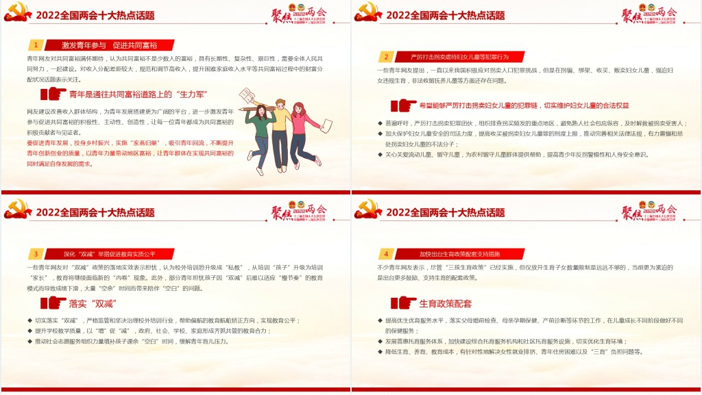 聚焦2022年全国两会PPT党课 聚焦2022年全国两会PPT党课