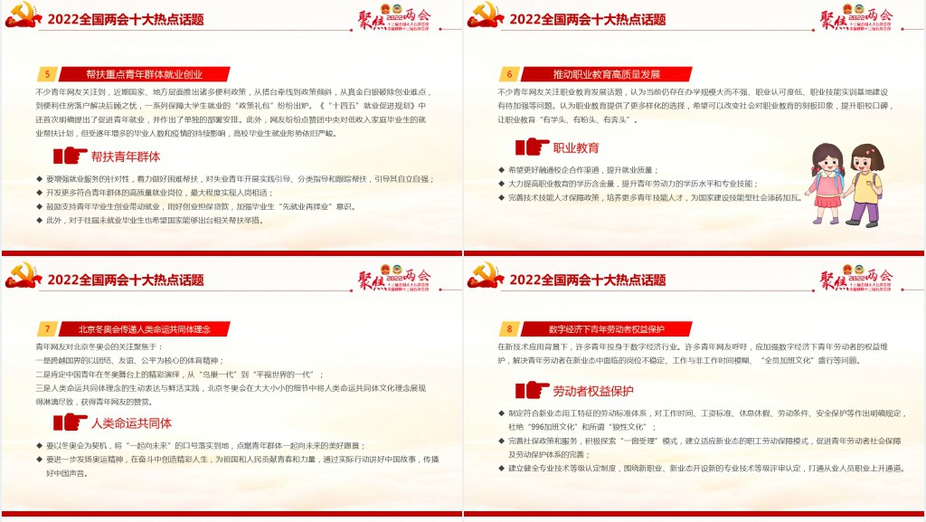 聚焦2022年全国两会PPT党课 聚焦2022年全国两会PPT党课