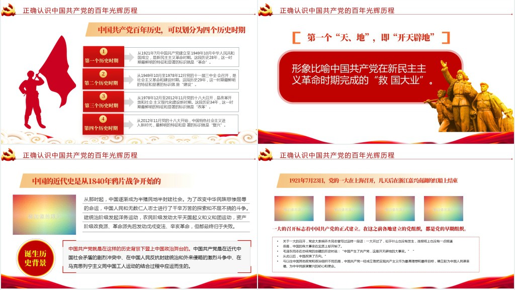 学习回顾党的光辉历程PPT党课