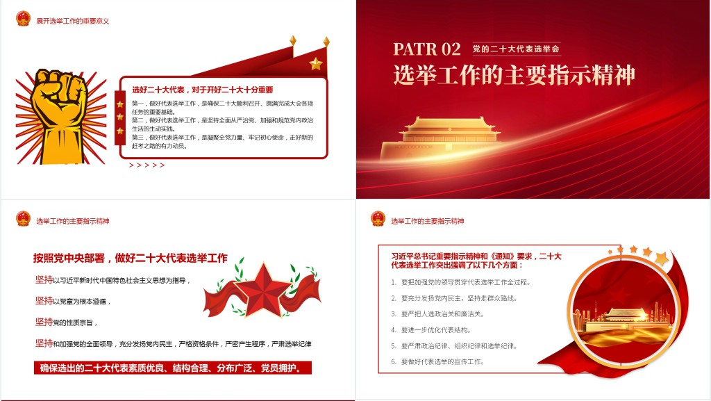 中国共产党二十大代表选举会PPT党课 中国共产党二十大代表选举会PPT党课