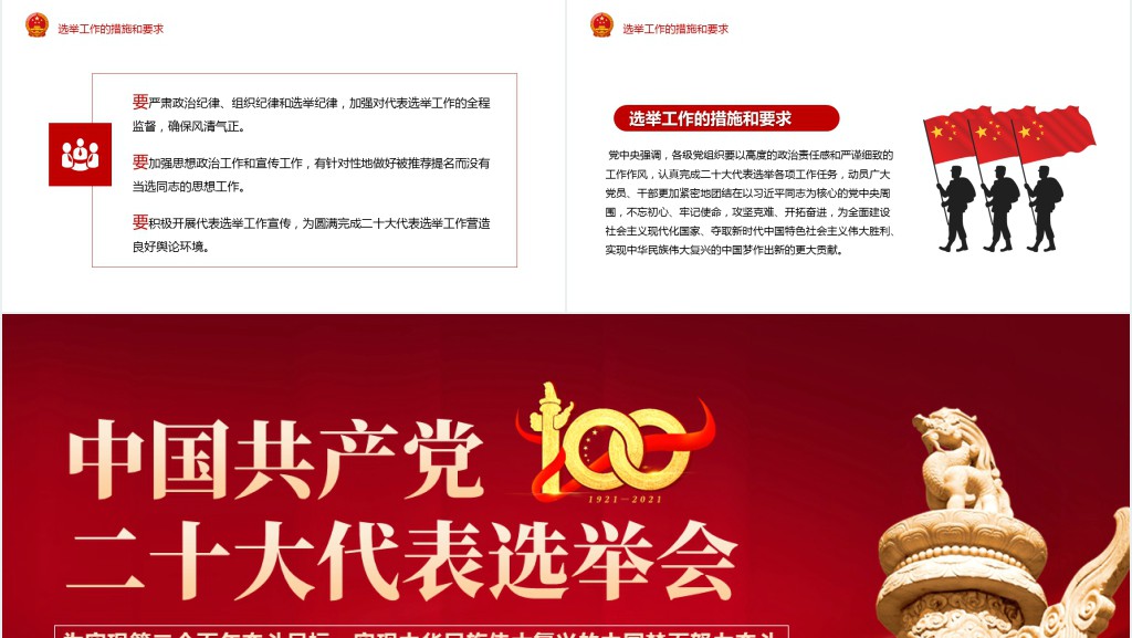 中国共产党二十大代表选举会PPT党课 中国共产党二十大代表选举会PPT党课