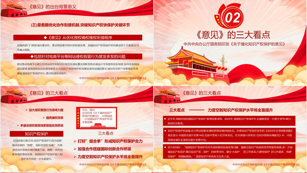 关于强化知识产权保护的意见PPT模板