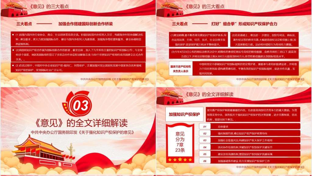 关于强化知识产权保护的意见PPT模板