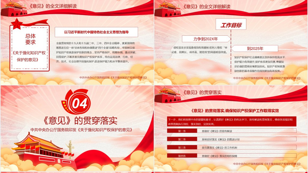 关于强化知识产权保护的意见PPT模板