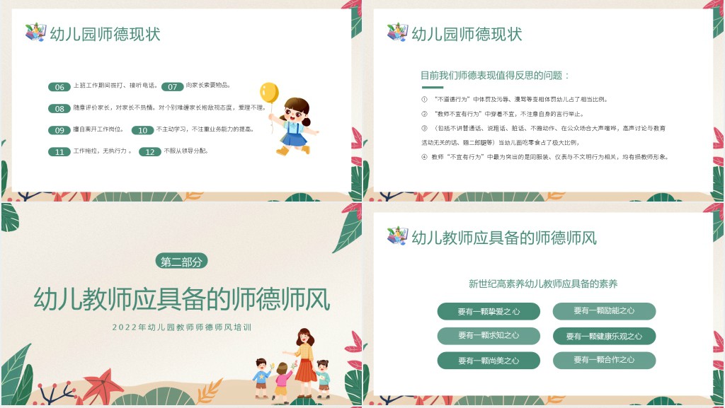 幼儿园提升教师师德师风培训PPT课件