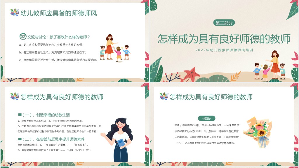幼儿园提升教师师德师风培训PPT课件